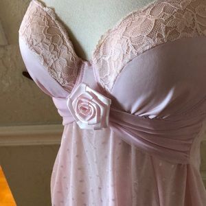 Sexy baby doll camisole padded bra 32C NWT Black Fuchsia pajamas